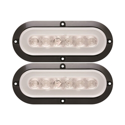 GloLight™ 6” 22-LED Surface Mount Clear Stop/Turn/Tail Lights Pair