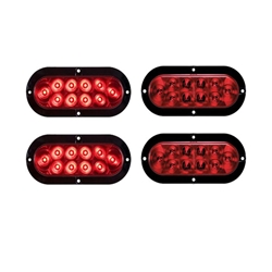 6” Flange Mount Oval Sealed LED Stop/Turn/Tail Light  Pair