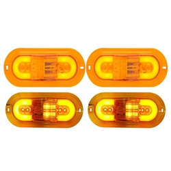 GloLight 6" Oval Sealed LED E Rated Mid-Ship Turn Signal and Intermediate Marker Light Pair