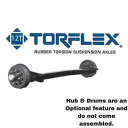 7,000 lb. #12T Dexter® Torflex® Rubber Torsion Suspension Trailer Axle Beam