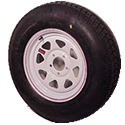 13" White Spoke Wheel and Radial Tire ST17580R13C with a 5-4.5" Bolt Circle - 128689WT11R-PM
