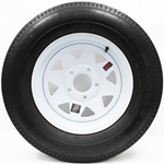 15" White Spoke Wheel and Radial Tire ST20575R15C with a 5-5" Bolt Circle - 129400WT31R-PM