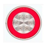 4" Round GloLightTM Clear Stop/Turn/Tail Light RED