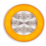 4" Round GloLightTM Clear Turn Light Amber