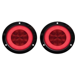 4" Round GloLightTM Stop/Turn/Tail Light with Flange Mount Pair
