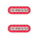 6" Clear Oval GloLight Stop/Turn/Taillights RED Pair - STL-111RCBKX2