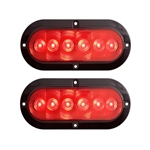 6” Flange Mount Oval Sealed LED Stop/Turn/Tail Light (6 diodes) Pair