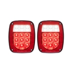 FLEET Count LED Red Combination Tail light Passenger & Driver Side w/3-LED license light