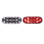 6” Oval Sealed Clear LED Stop/Turn/Tail Light (10 diodes) Red