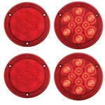 4” Round Sealed LED Lights with Reflex Mounting Flange Pair