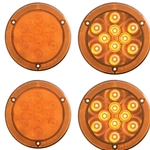 4” Round Sealed LED Parking/ Turn Signal Light with Reflex Mounting Flange Pair
