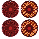 7" Round LED Transit Light (Red) Pair