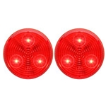 Red 2” Round Sealed LED Marker/Clearance Light Pair