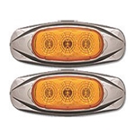 Amber Miro-Flex Mini Star Sealed LED Marker/Clearance Light (3 Diodes) Pair