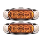 Amber Miro-Flex Star Sealed LED Marker/Clearance Light Pair (4 Diodes) Pair
