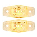Clear Lens Yellow Mini Sealed LED Horizontal-Vertical  Marker/Clearance Light Pair