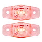 Clear Lens Red Mini Sealed LED Horizontal-Vertical  Marker/Clearance Light Pair
