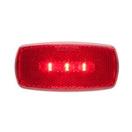 Red Surface Mount LED Marker/Clearance Lights with Reflex w/Black Base - MCL32RBB