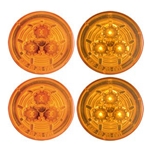 Amber Miro-Flex™ 2.5” Round Sealed LED Marker/Clearance Light Pair