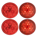 Red Miro-Flex™ 2.5” Round Sealed LED Marker/Clearance Light Pair
