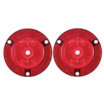 2" Red Round Sealed 7-LED Flange Mount Marker/Clearance Light with Reflex Pair