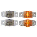 Clear Lens Mini Sealed Amber LED Horizontal-Vertical Marker/Clearance Light Pair