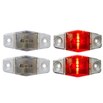 Clear Lens Mini Sealed Red LED Horizontal-Vertical Marker/Clearance Light Pair