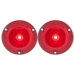 2.5" Round Red Marker/Clearance Light With Locking Clip Pair