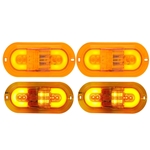GloLight 6" Oval Sealed LED E Rated Mid-Ship Turn Signal and Intermediate Marker Light Pair