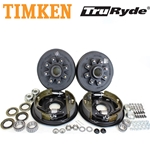 8-6.5" Bolt Circle 7,000 lbs. TruRyde® Trailer Axle Hydraulic Brake Kit With Timken Bearings