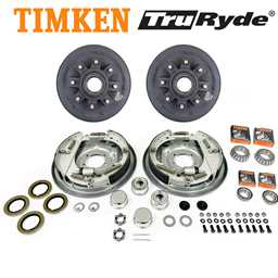 8-6.5" Bolt Circle 9/16" Stud 4.75" Center Bore TruRyde® 7k Trailer Axle Hydraulic Brake Kit for 17.5" Wheels With Timken Bearings