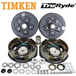 5-4.5" Bolt Circle 3,500 lbs. TruRyde® Trailer Axle Self-Adjusting Electric Brake Kit With Timken Bearings