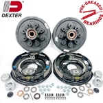 Dexter® Pre-Greased Easy Assemble 8 on 6.5" Hub and Drum 1/2" Studs Nev-R-Adjust Electric Brake kit for 7,000 lbs. Trailer Axle - PGBK42865ELEAUTO