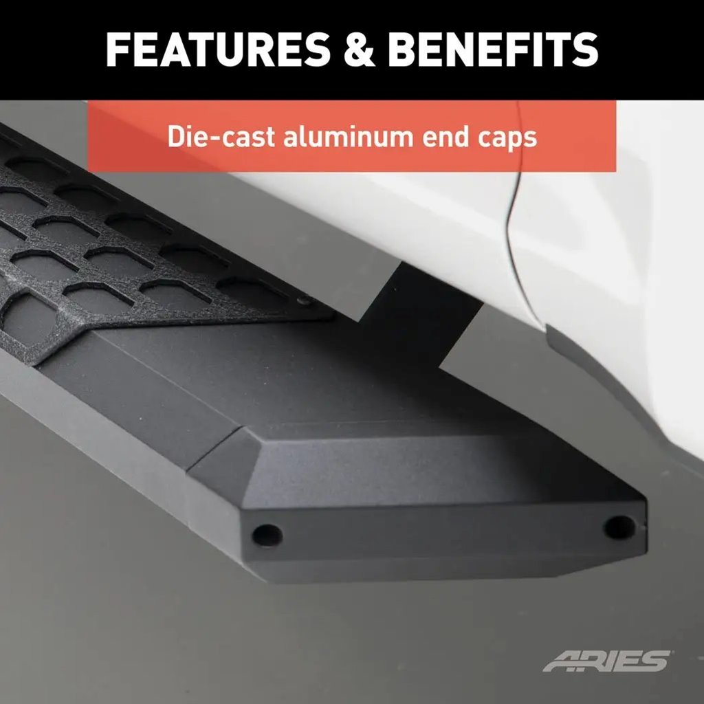 ARIES AdvantEDGE Side Bars - Black Powder Coat, All-Aluminum Construction, For Trucks & SUVs - View #5