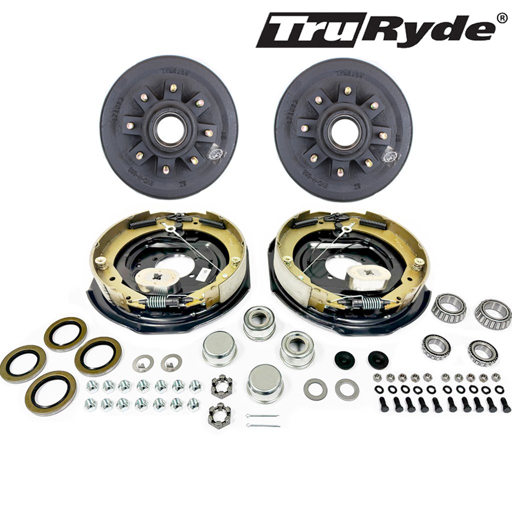 Electric Trailer Self Adjusting Brake 5-5.5 Hub Drum Kit Fits 3500 lb Axle