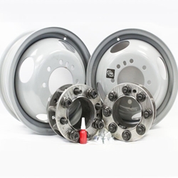 Front Dual Wheel Conversion Kit for 1967-1998 Ford F-Series 250/350 or 1972-1993 Dodge 2500/3500 Truck with Two Sixteen Inch Steel Dual Wheels - AA-4FP