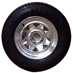 14" Galvanized Wheel and Bias Tire ST20575D14C with a 5-4.5" Bolt Circle - JG14X65GSWT21B-IPS