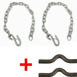 36" X 1/4" 1-HOOK SAFETY CHAIN, 5,000 lbs. capacity.